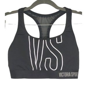 Victorias Secret Sport The Player Black Mesh Razorback Bra Womens Sz Large